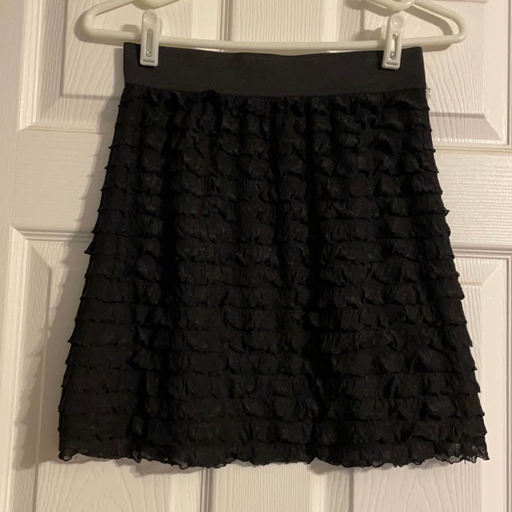 Black ruffle skirt